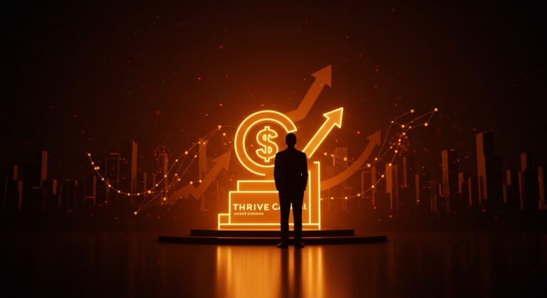 Bob Iger como advisor en Thrive Capital, simbolizando $25B bajo gestión y capital inteligente para startups.