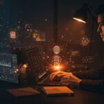 Gestión de bots IA autónomos con dashboards y automatización para founders tech en un entorno moderno y tecnológico.