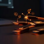 Guía visual de cables HDMI, DisplayPort, USB-C y Thunderbolt para setups de trabajo de startups, destacando conectividad y hardware certificado.