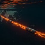 Cables submarinos HVDC Apollo Link e Iberia Link conectando España e Italia, representando la transición energética y el mercado eléctrico europeo.