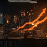 Equipo de startup de ciberseguridad colaborando en aceleradora Incibe, destacando crecimiento y tecnología en España.