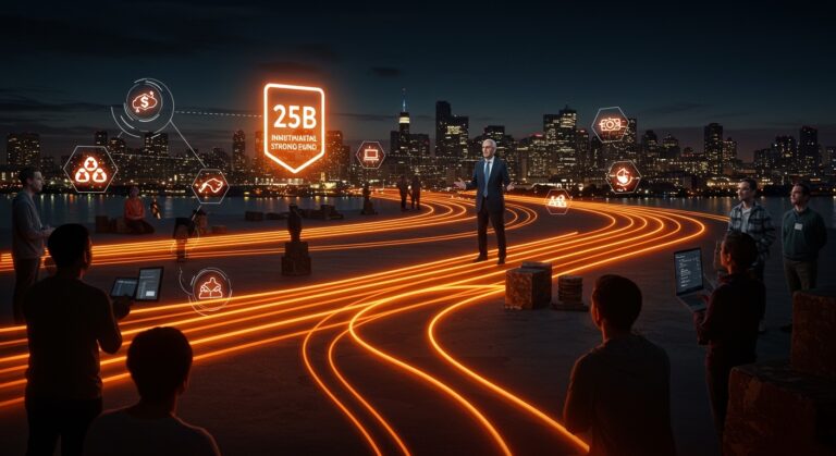 Mark Carney anunciando el fondo soberano Canada Strong Fund de 25 mil millones para startups y proyectos en Canadá.