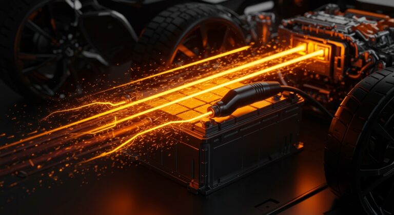 Batería LFP CATL Shenxing cargando rápidamente, representando tecnología de carga rápida y movilidad eléctrica avanzada.