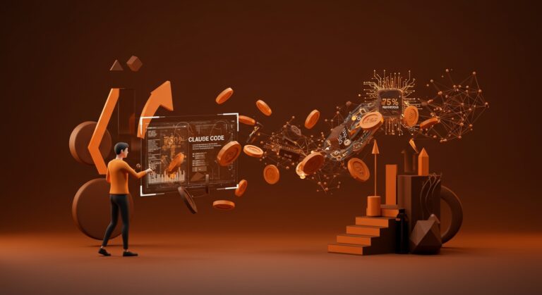 Optimización de tokens en IA aplicada con Claude Code, mostrando reducción de costos y aceleración en desarrollo y automatización.