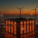 Centro de datos submarino Lingang con energía renovable eólica marina, infraestructura sostenible para IA con alta eficiencia energética.