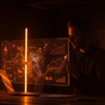 Mapa digital holográfico con brechas tecnológicas destacado por startup en Centro Innovación UC, resaltando adopción tecnológica y transformación digital.