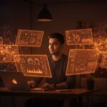 Fundador indio utilizando ChatGPT Images 2.0 con ocho imágenes simultáneas para marketing digital en startups, destacando la automatización y la IA generativa de OpenAI.