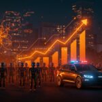 Robots policía humanoides de Chery AiMOGA desplegados en China, ilustrando automatización y crecimiento del mercado de robótica en 2026.