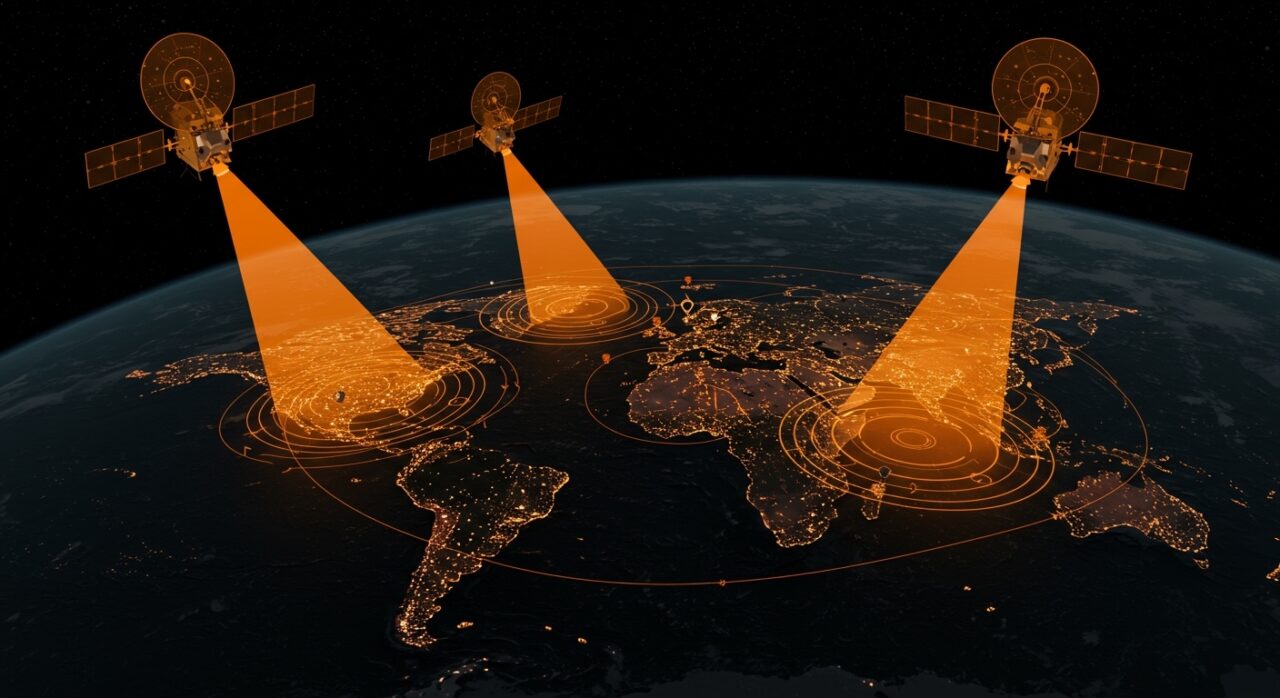 Vigilancia naval global 24/7 con satélites geo de China rastreando flotas navales con tecnología espacial militar.