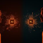 Competencia tecnológica entre China y Taiwán por talento en inteligencia artificial y semiconductores con elementos visuales de chips y redes neuronales.