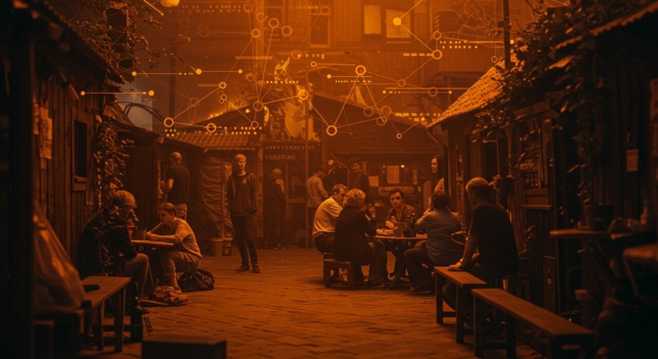 Comunidad autónoma Christiania en Copenhague representando modelo social alternativo y organización horizontal para startups.