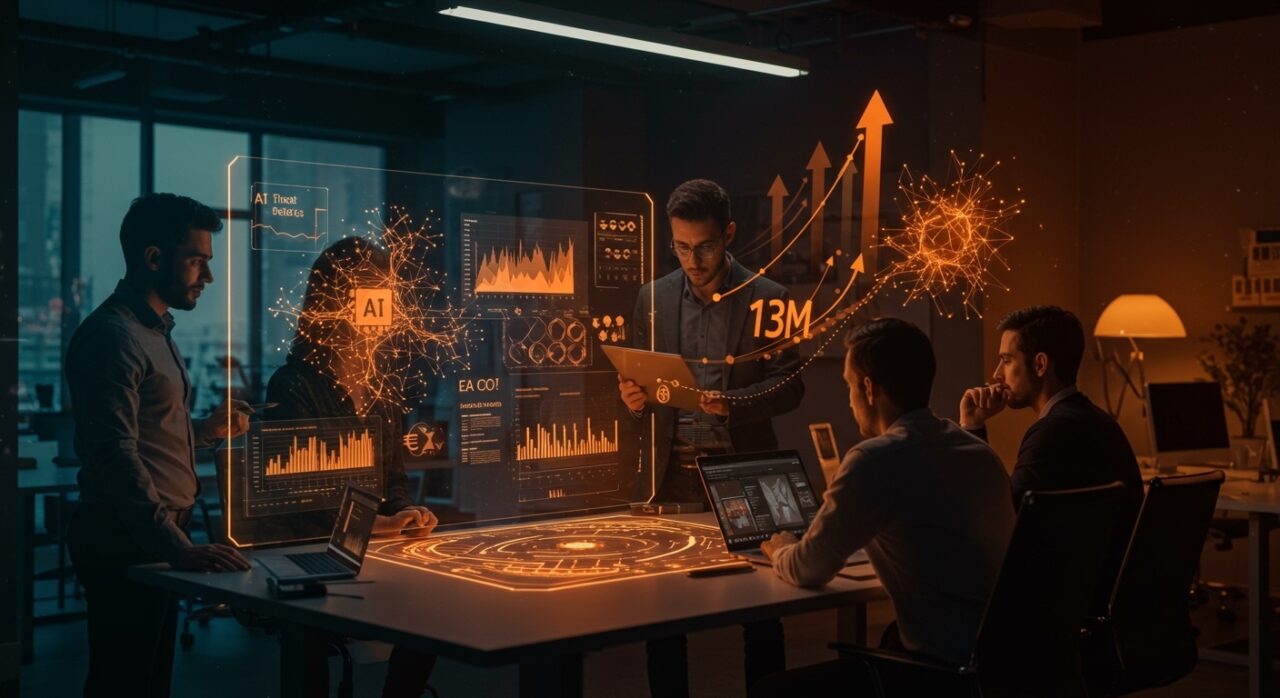 CFOs y startups colaborando en ciberseguridad para mitigar riesgos de inteligencia artificial en el ecosistema tecnológico español.