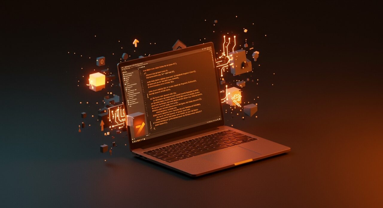 Interfaz visual de un compilador C portable y rápido, destacando prototipado ágil en entornos técnicos y herramientas de Dyne.org.