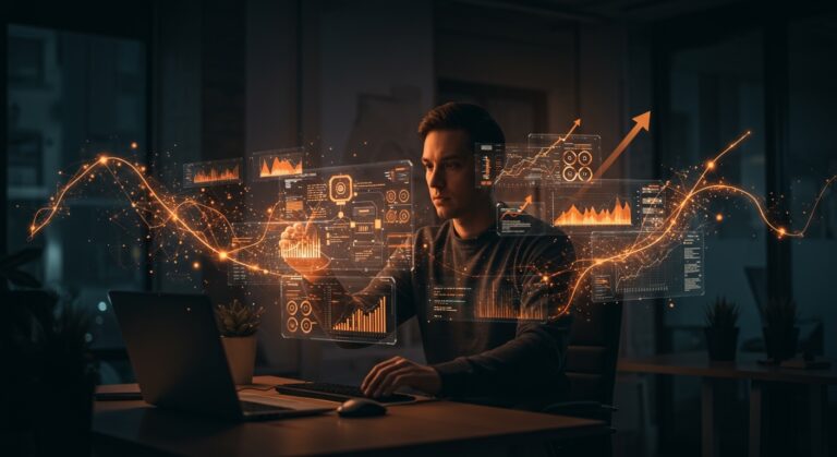 Founder tech optimizando Claude AI con pasos de configuración para aumentar productividad y escalar startups con inteligencia artificial.