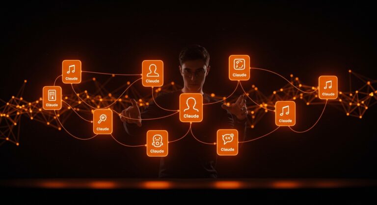 Integración de apps personales con Claude para startups, mostrando conexiones digitales y automatización IA aplicada.