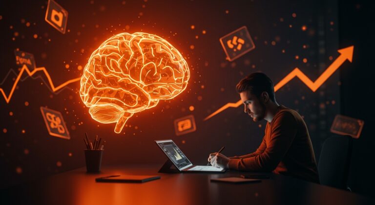 Founder usando inteligencia artificial de Claude Design para crear MVPs innovadores en minutos, visualizando la competencia en SaaS contra Figma.