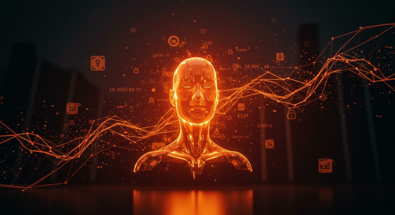 Representación visual del modelo IA Claude Mythos de Anthropic, destacando riesgos de seguridad cibernética y acceso restringido para empresas en el contexto de la alineación y evaluación avanzada de inteligencia artificial.