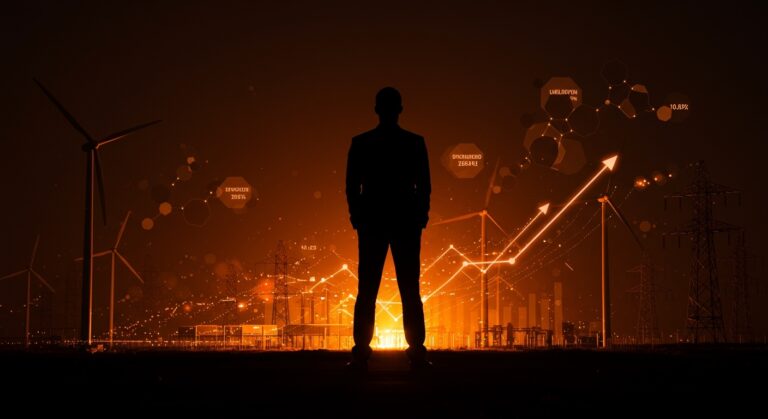 Estrategia visual de Amancio Ortega en energías e inversiones con infraestructura energética y dividendos en sectores regulados.