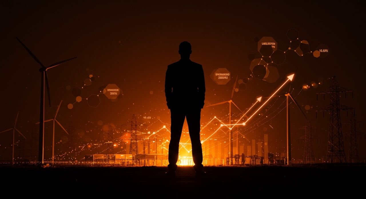 Estrategia visual de Amancio Ortega en energías e inversiones con infraestructura energética y dividendos en sectores regulados.