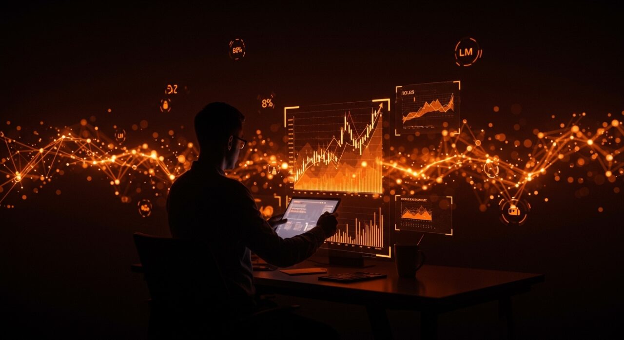 Retorno del 80% en bolsa con IA e inversión bursátil en IBEX35 usando LLMs como ChatGPT y Perplexity, resaltando riesgos y prompts de IA.