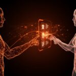 Comparación entre contenido humano y generado por IA con etiquetas digitales, destacando retos y oportunidades en inteligencia artificial y creatividad en 2026.