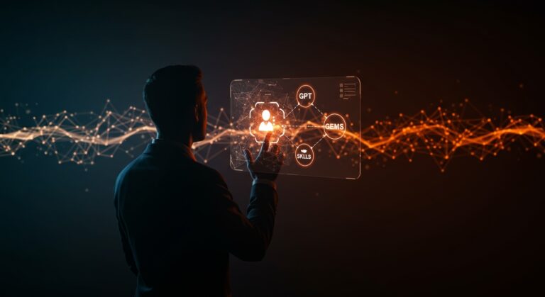 Migración de asistentes IA personalizados como GPT, Gems y Skills entre plataformas ChatGPT, Gemini y Claude con preservación de personalización.