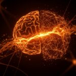 Imagen conceptual de neuronas humanas conectadas con una interfaz digital que representa computación biológica y IA aplicada en startups deep tech para founders en LATAM.