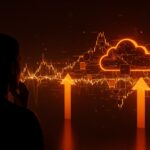 Costos crecientes de cloud en Europa impactan startups tech, mostrando infraestructura digital y flujos de energía en centros de datos.