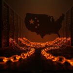 Crisis de centros de datos en EEUU para inteligencia artificial 2026, mostrando la restricción energética y dependencia tecnológica de China.