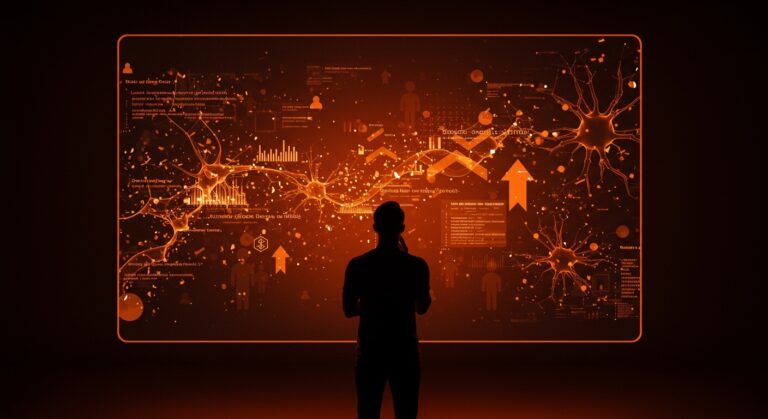 Crisis de talento técnico en startups con símbolo de pérdida de conocimiento y uso de IA en ingeniería de software.