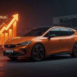 Cupra Raval eléctrico español destacado en ciudad con fábrica de Martorell, simbolizando movilidad eléctrica y normativa CO2 UE.