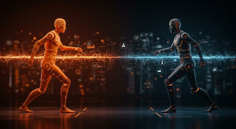 Duelo visual entre DeepSeek y Kimi en la nueva guerra de la inteligencia artificial china destacando la competencia en startups de IA en 2026.