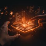 Desarrollador interactuando con interfaz holográfica de drivers USB en userspace y protocolo Fastboot Android en entorno tecnológico startup.