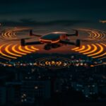 Drone con carga inalámbrica por microondas en vuelo prolongado, mostrando innovación tecnológica de la Universidad de Xidian en el mercado de drones para 2026.
