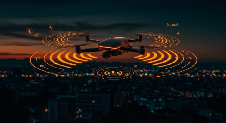 Drone con carga inalámbrica por microondas en vuelo prolongado, mostrando innovación tecnológica de la Universidad de Xidian en el mercado de drones para 2026.