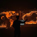 Impacto de El Niño 2027 en startups y riesgos climáticos con análisis económico visualizado en tonos naranja y negro.