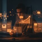 Herramientas de email marketing 2026 mostrando métricas y estrategias visuales para boletines digitales innovadores.