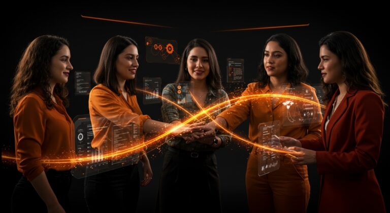 Mujeres emprendedoras e inversoras en América Latina impulsando la tecnología y la inteligencia artificial en el emprendimiento femenino.
