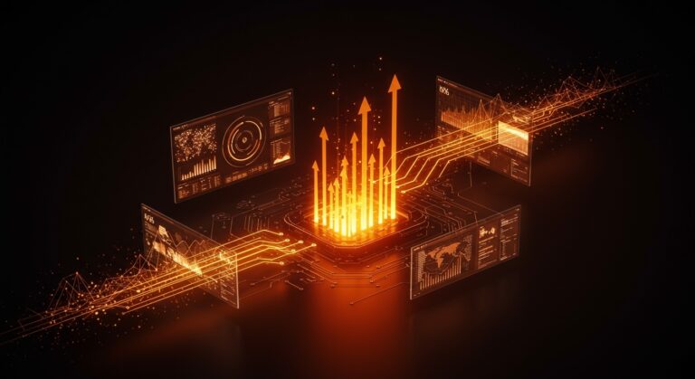 Ilustración futurista de plataforma de software para wearables IA con inversión de $11M y ecosistema de gadgets inteligentes.