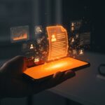 Founder usando escaneo móvil sin apps para automatización documental con herramientas nativas en un entorno de startup moderno.