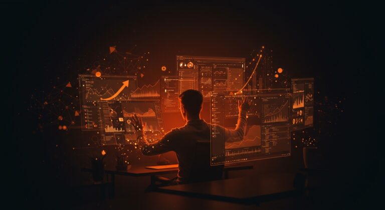 Escritorios virtuales en entornos digitales, ilustrando productividad y automatización en startups de tecnología.