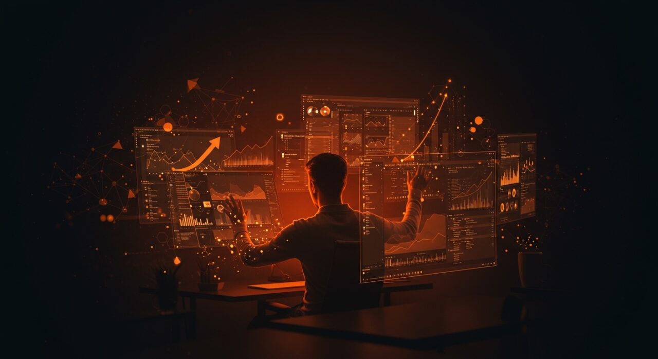 Escritorios virtuales en entornos digitales, ilustrando productividad y automatización en startups de tecnología.