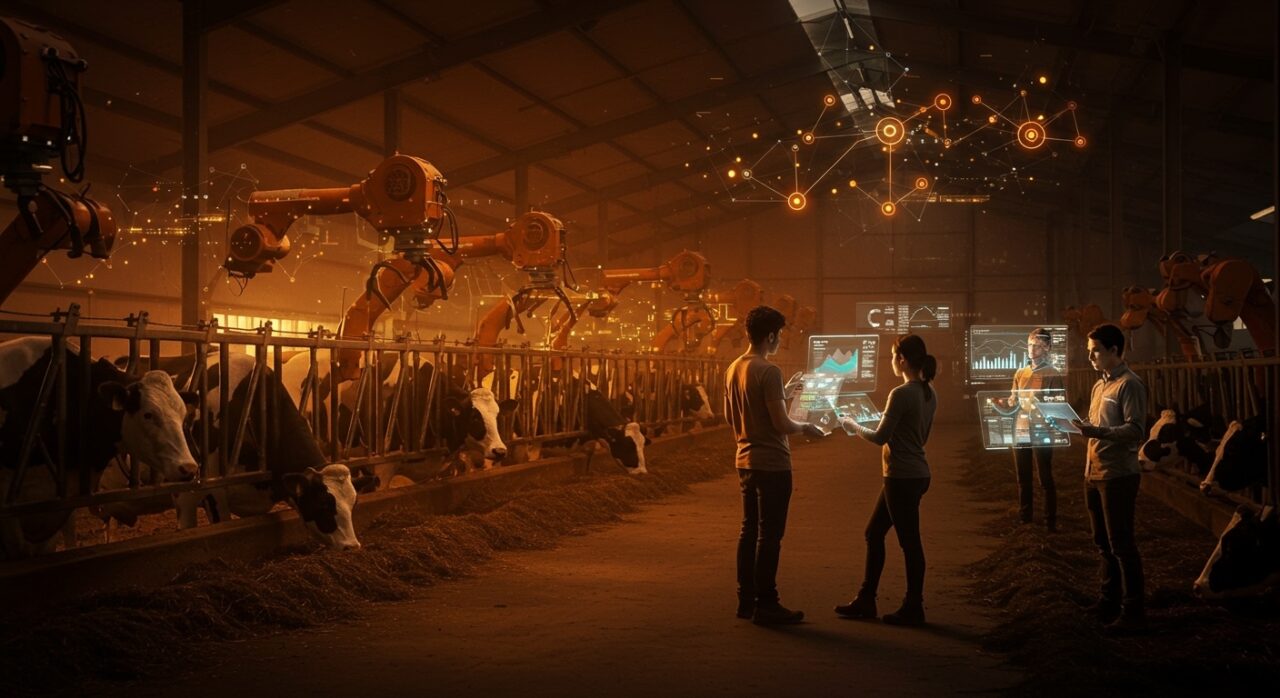 Automatización e inteligencia artificial en producción pecuaria destacadas en EuroTier 2026 con tecnología agrícola avanzada y founders agtech.