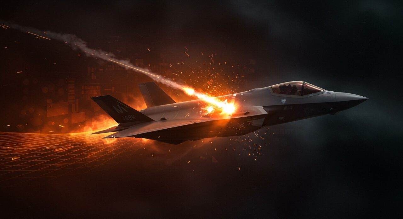 F-35 impactado por misil infrarrojo iraní que revela limitaciones en tecnología furtiva y desafíos en defensa aérea.