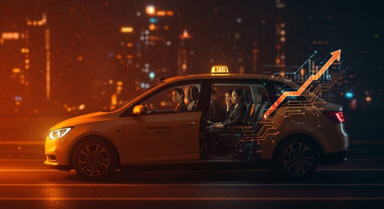 Falla masiva en robotaxis de Baidu mostrando vehículos autónomos varados y retos en movilidad autónoma y tecnología AI.