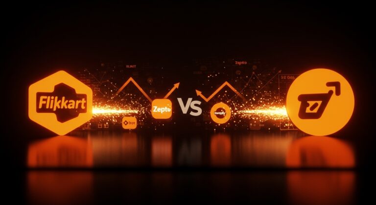 Competencia feroz entre Flipkart, Amazon y startups de quick commerce en India con énfasis en expansión y presión del mercado ecommerce 2026.