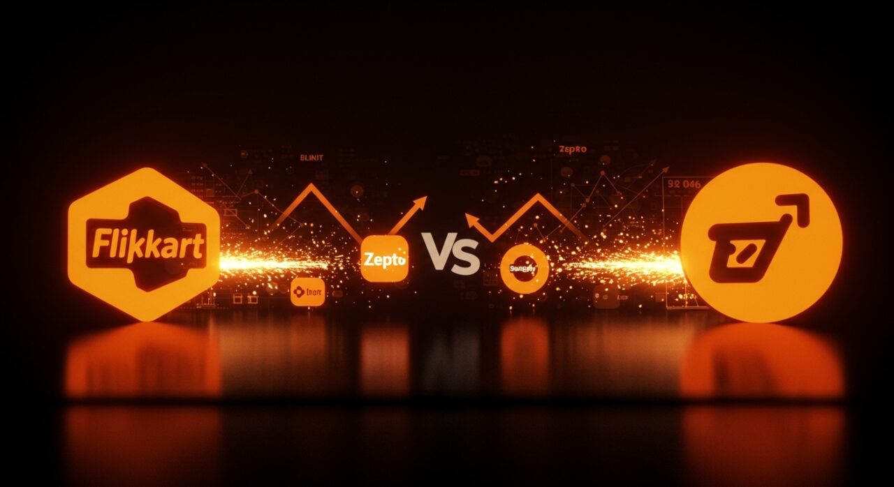 Competencia feroz entre Flipkart, Amazon y startups de quick commerce en India con énfasis en expansión y presión del mercado ecommerce 2026.