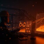 Founder analizando gráficos digitales y tendencias financieras en Chile con énfasis en inversión y producción de cobre para startups 2026.