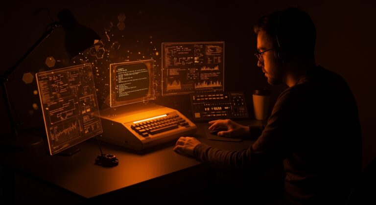 Charla en FOSDEM 2025 sobre Commodore 900 mostrando lecciones de retrocomputación y optimización aplicadas a startups tech.