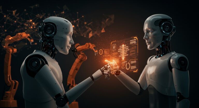 Robot interactuando con órdenes en lenguaje natural mediante framework open source que conecta modelos de lenguaje con ROS para automatización robótica.